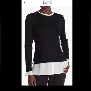 Adrianna Papell Ruffle Neck Twofer Sweater. USA Size XS. NEW!